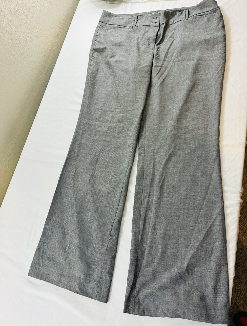 LOFT Gray Wide-Leg Dress Pants
